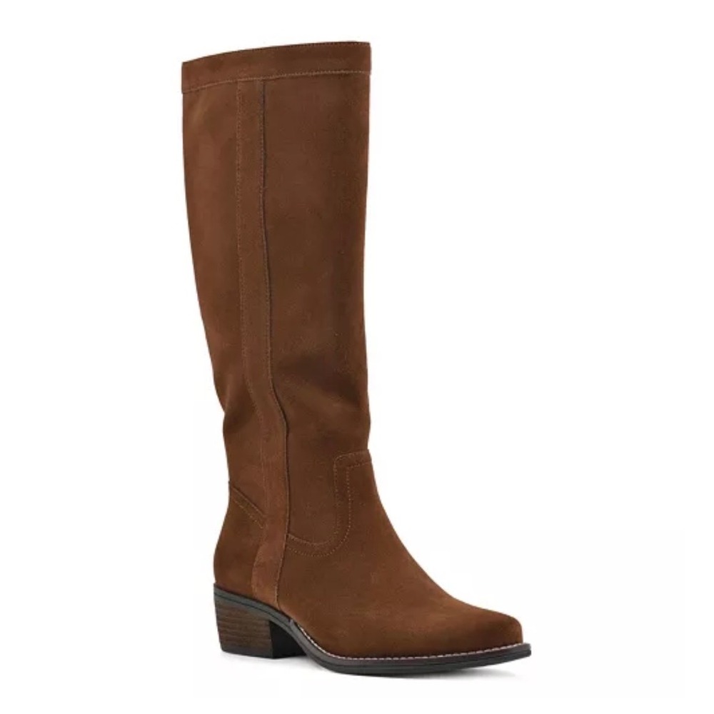 White Mountain Altitude Brown Suede Leather Knee High Boots‎ Size 8M NEW Classic